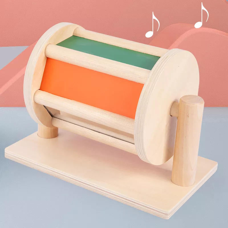 wooden spinning drum toy for kids