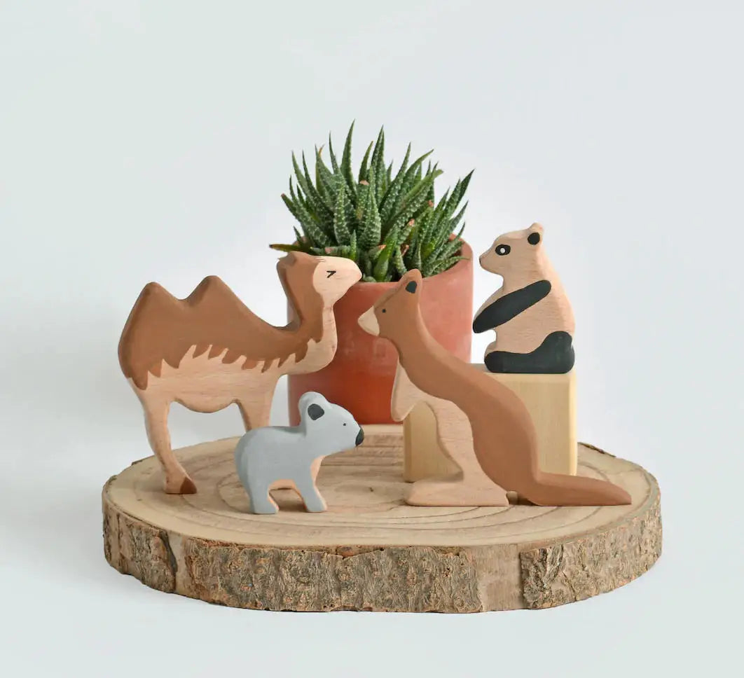 wooden exotic animals for kids