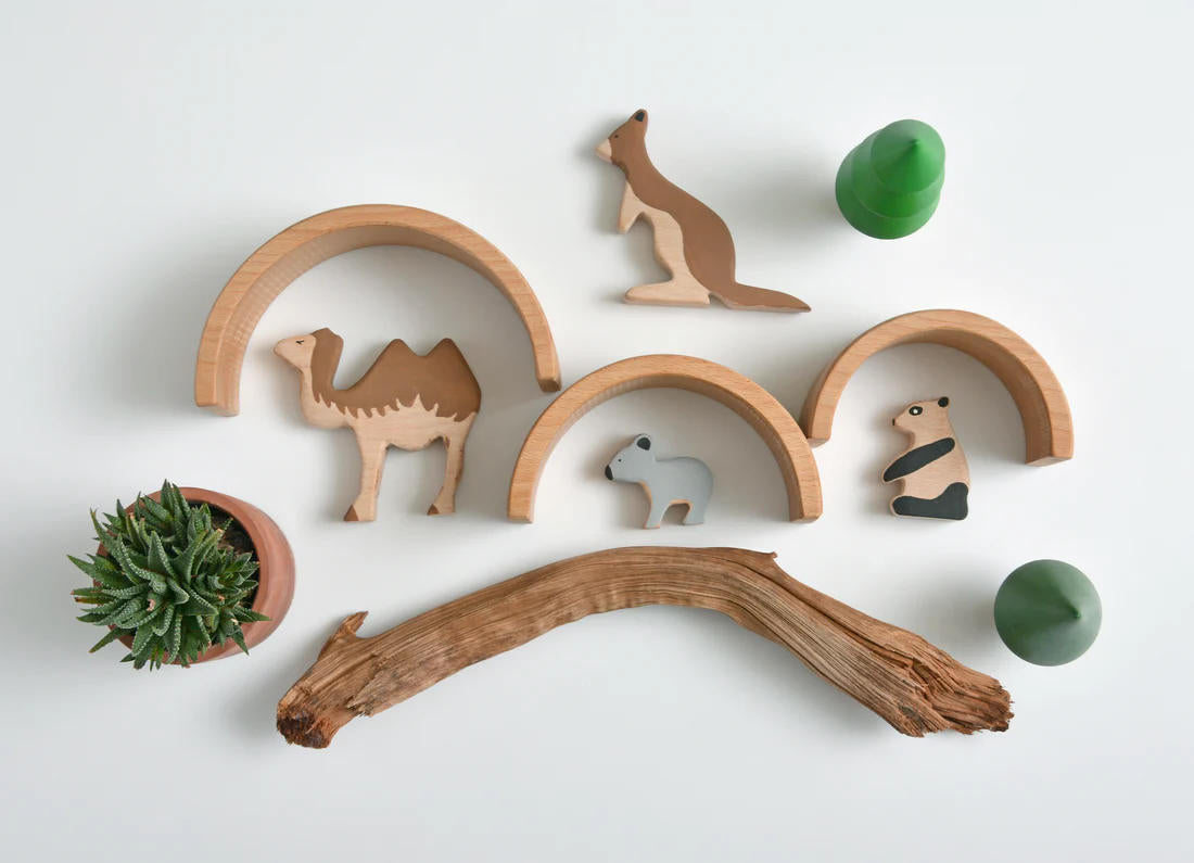 wooden exotic animals for kids