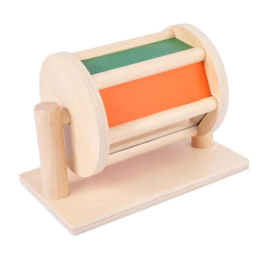 wooden spinning drum toy for kids