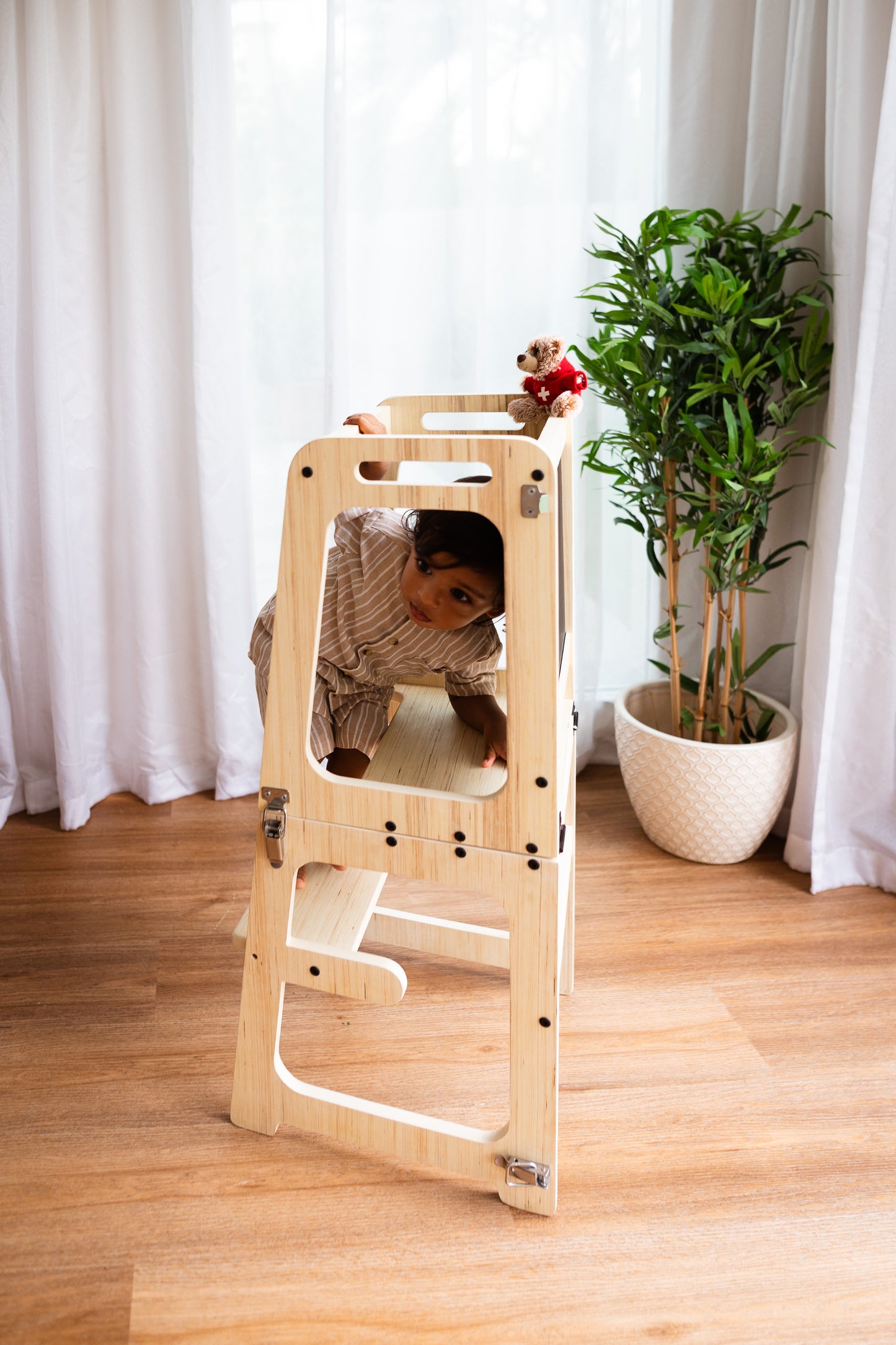 Toddler Starter Bundle | Learning Tower, Push Wagon & Wooden Animal Set | Montessori inspired Eco-Friendly & Safe