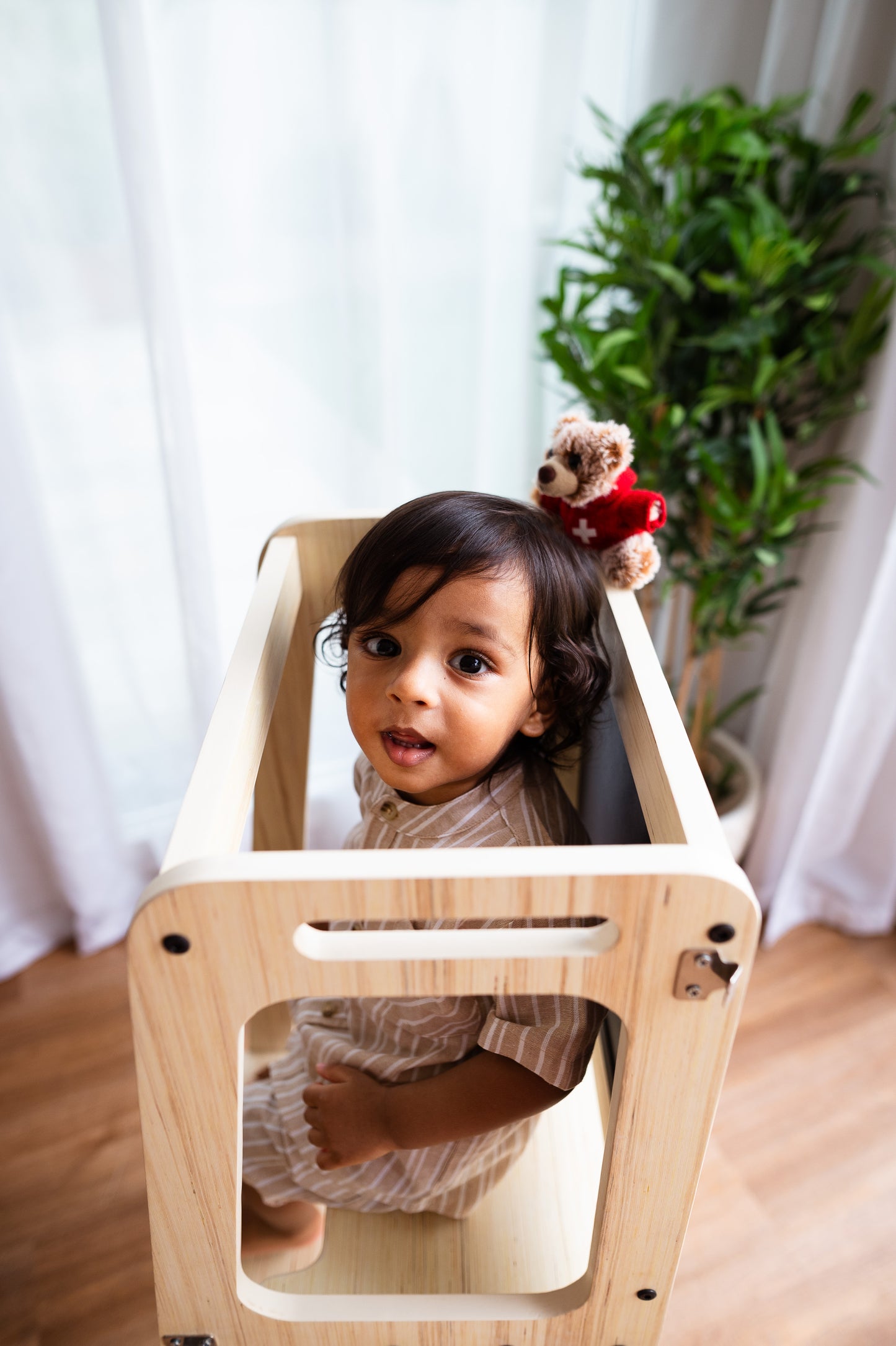 Toddler Starter Bundle | Learning Tower, Push Wagon & Wooden Animal Set | Montessori inspired Eco-Friendly & Safe