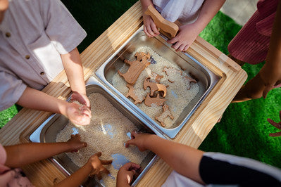 Preschooler Starter Bundle | Pikler Triangle, Sensory Table & Balance Board | Montessori-Inspired Wooden Toys
